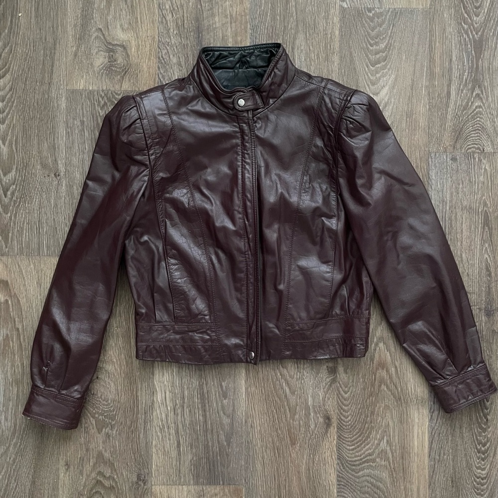 Women’s Burgundy Leather Jacket